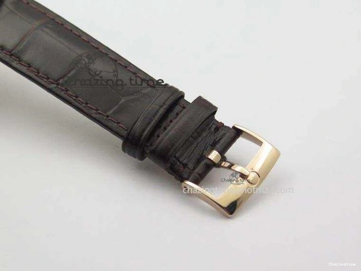 0207 Popular De Ville MK 1:1 Best Edition RG White Dial On Black Leather Asian Seagull T1701 (Sec@6) 8237